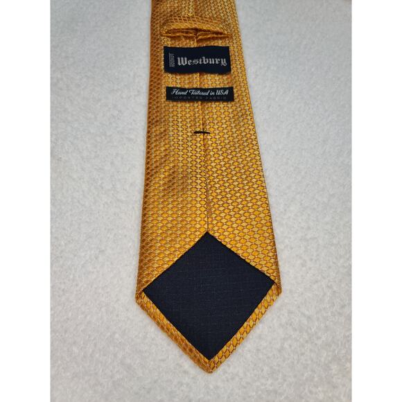 Westbury London yellow orange silk tie - 57.5" - Picture 6 of 7
